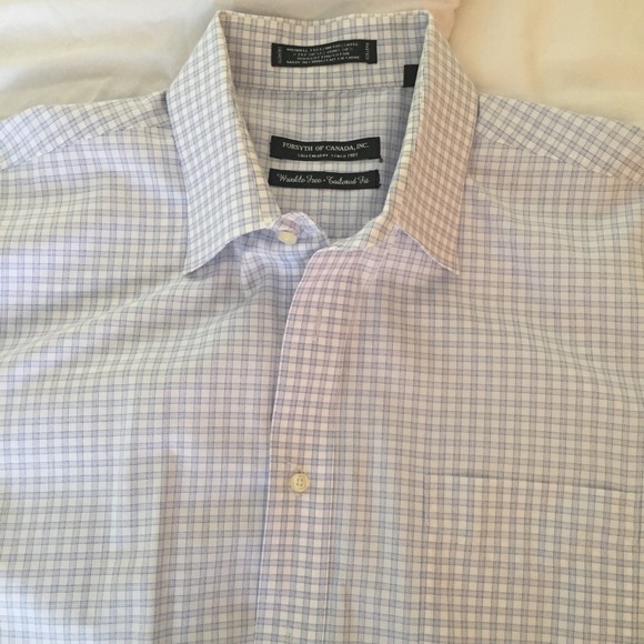 Forsyth of Canada L/S dress shirt WH/BL tattersall - Picture 5 of 8